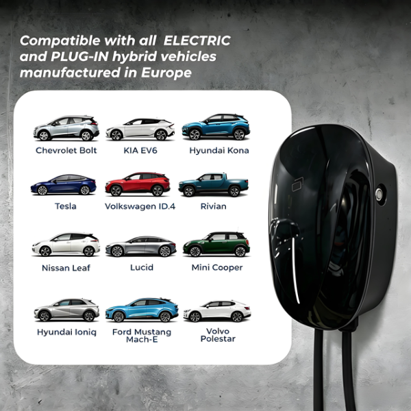 New Wall-Mounted 16A/32A 7KW 11kW 22kW Type 2 Electric Vehicle AC EV Charger Fast Charging for Home Use