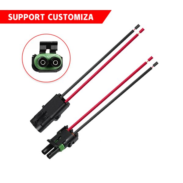 2 Pin Weather Pack Waterproof Connector Pigtail Harness Delphi Style 2.5 Series Automotive Wiring Loom