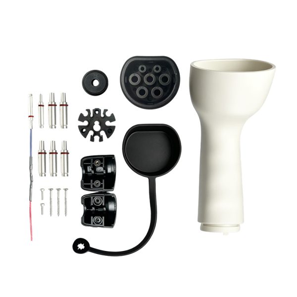 Type 2 EV Charger Plug Assembly Kit IEC 62196 Male Gun Housing & Pins, Without Charging Cable